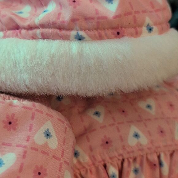 Gymboree Rainbow Tag Vintage Girl Pink Heart Floral  Print Winter Snow Suit Coat - Picture 3 of 7